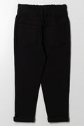 Mini Mom Paperbag Denim Jeans Black (2)