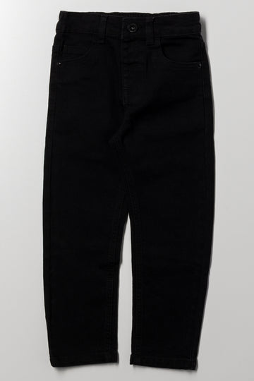 Bow Leg Denim Jeans Black