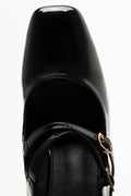 Double Strap Block Heel Shoes Black (4)