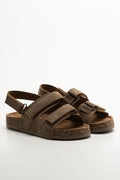 Double Band Sandals Brown