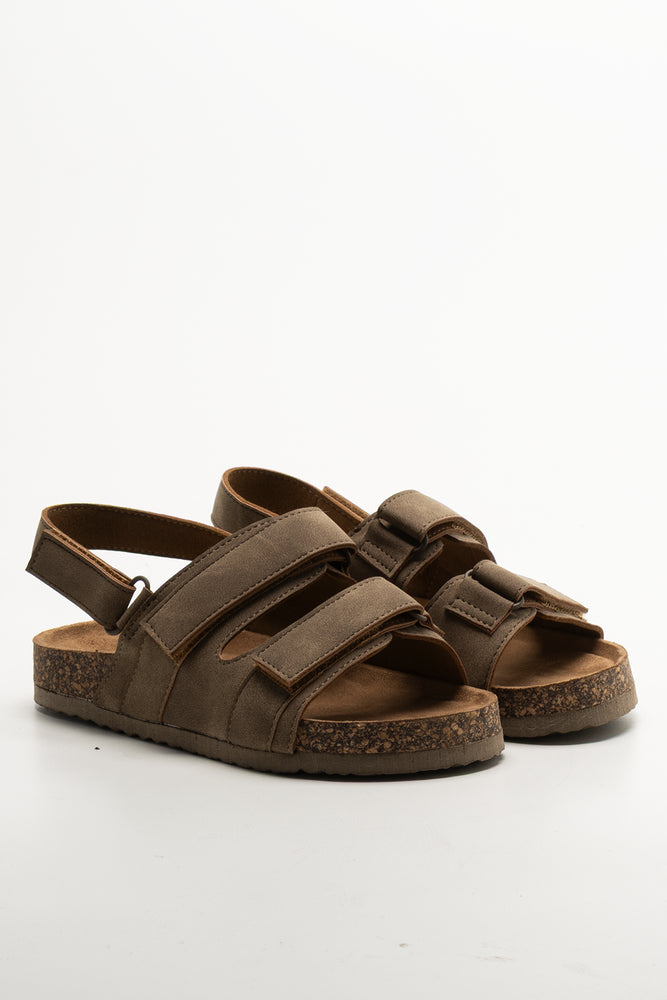 Double Band Sandals Brown