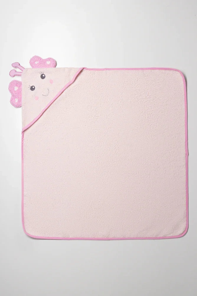 2 Pack Butterfly Towel Pink (2)