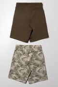 2 Pack Cotton Twill Shorts Khaki Stone (2)