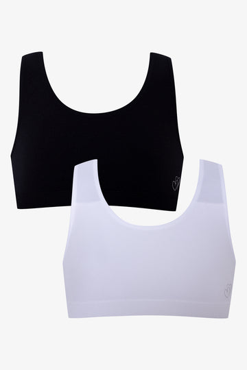 2 Pack Seamfree Bras Black And White