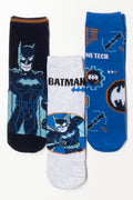 Batman 3 Pack Socks Blue, Grey And Navy