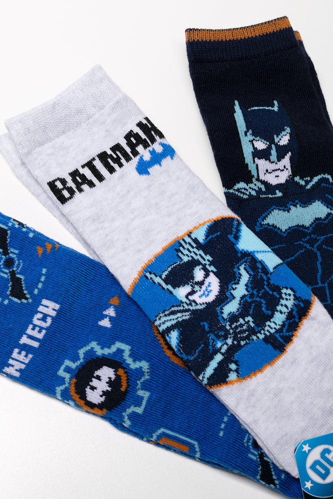 Batman 3 Pack Socks Blue, Grey And Navy (1)