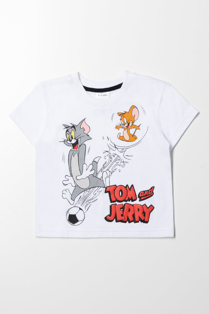 Tom And Jerry Short Sleeve T-Shirt White
