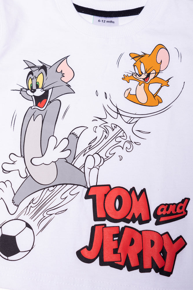 Tom And Jerry Short Sleeve T-Shirt White