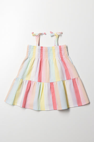 Strappy Tiered Dress Multi