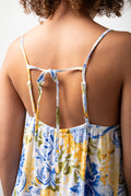 Flower Tiered Strappy Dress Blue (3)