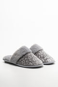 Embossed Velvet Slipper Grey