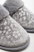 Embossed Velvet Slipper Grey (2)