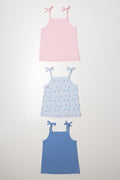 3 Pack Strappy Vests Blue And Pink (4)