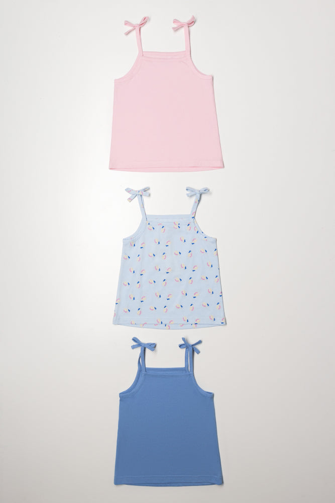3 Pack Strappy Vests Blue And Pink (4)