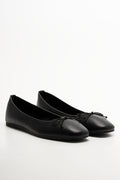 Square Toe Ballerina Pumps Black