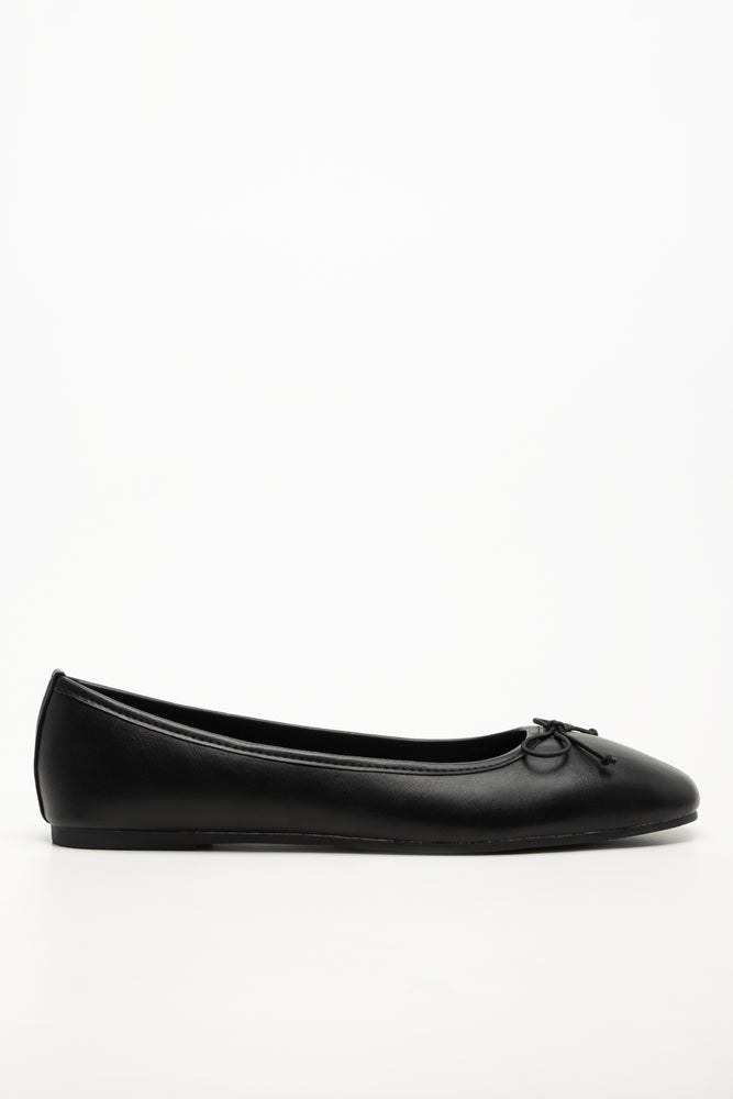 Square Toe Ballerina Pumps Black (1)
