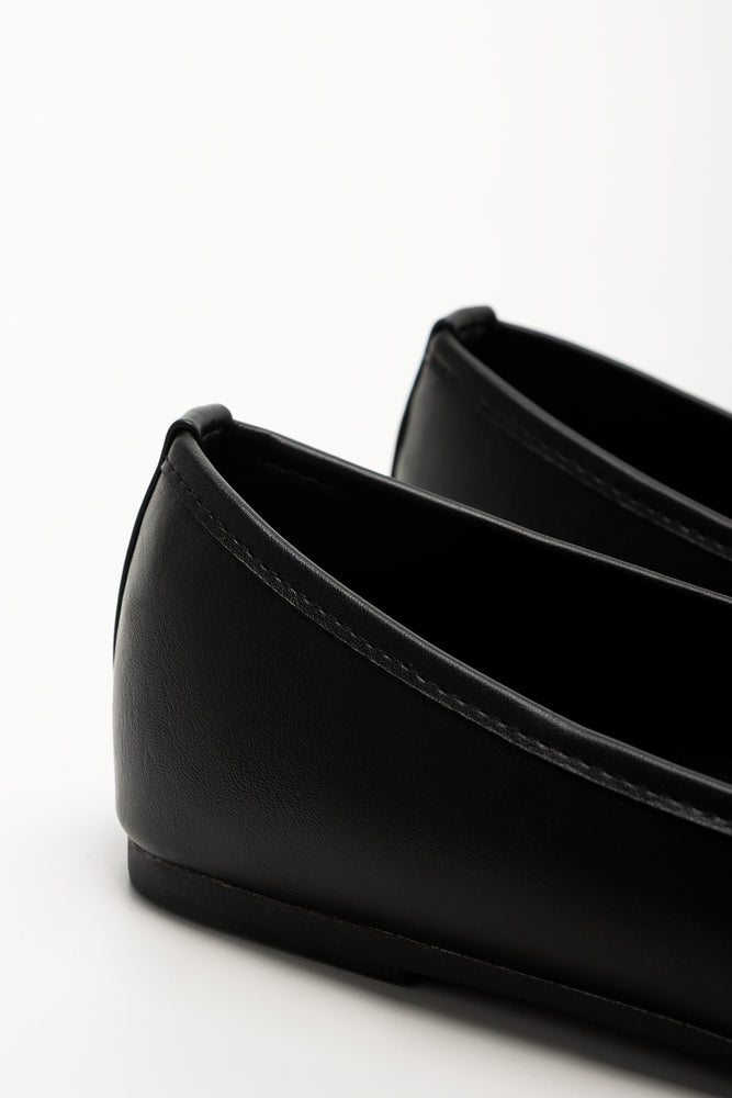 Square Toe Ballerina Pumps Black (3)