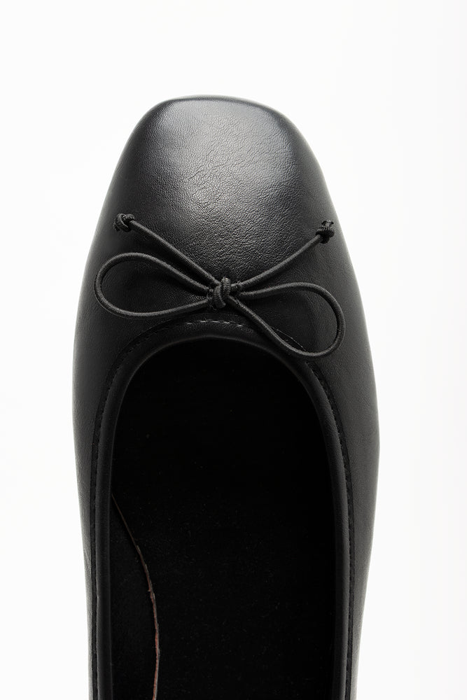 Square Toe Ballerina Pumps Black (4)