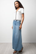 Short Sleeve Cardigan Top White (1)