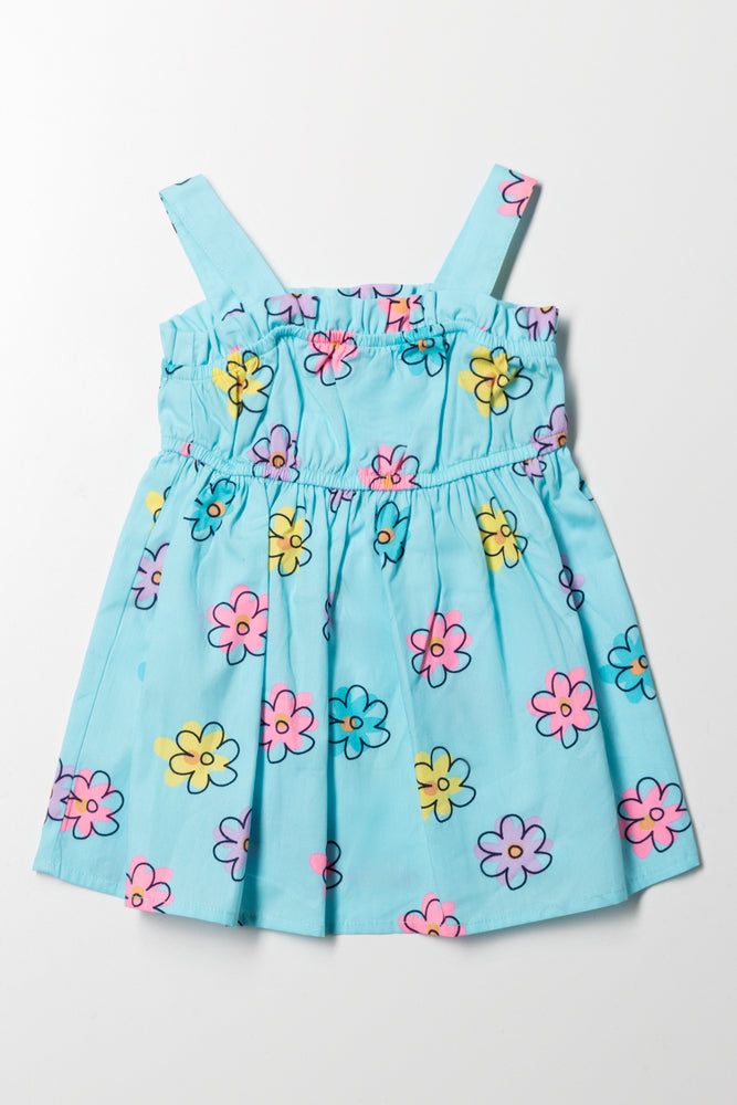 Strappy Babydoll Dress Aqua