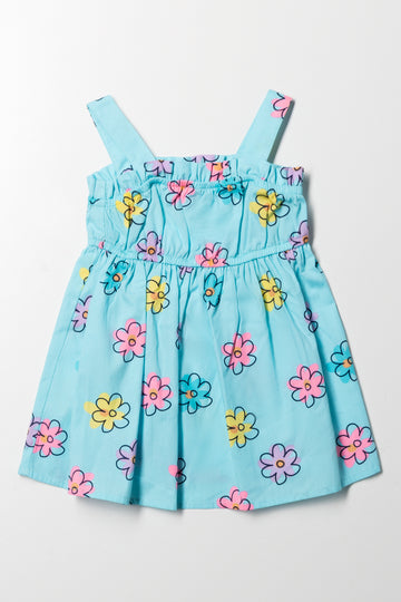Strappy Babydoll Dress Aqua