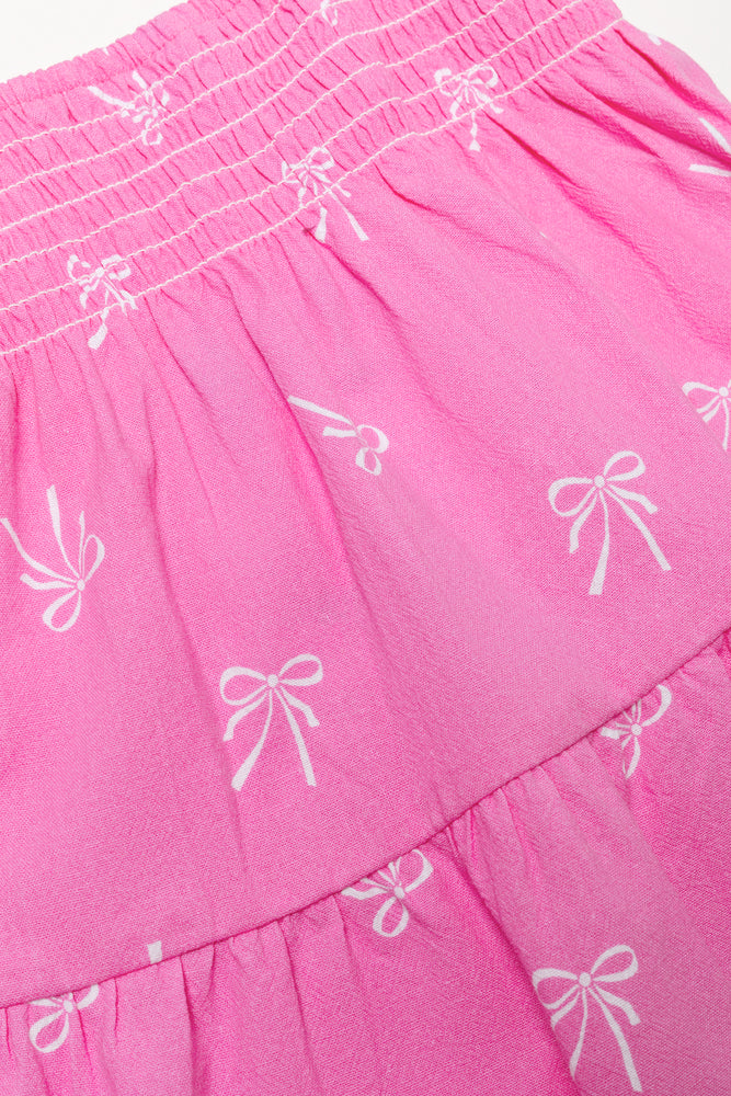 Strappy Tiered Woven Dress Pink