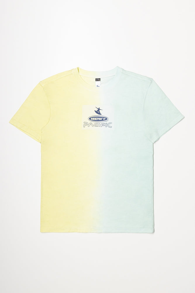 Short Sleeve Tie Dye T-Shirt Yellow And Green