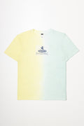 Short Sleeve Tie Dye T-Shirt Yellow And Green