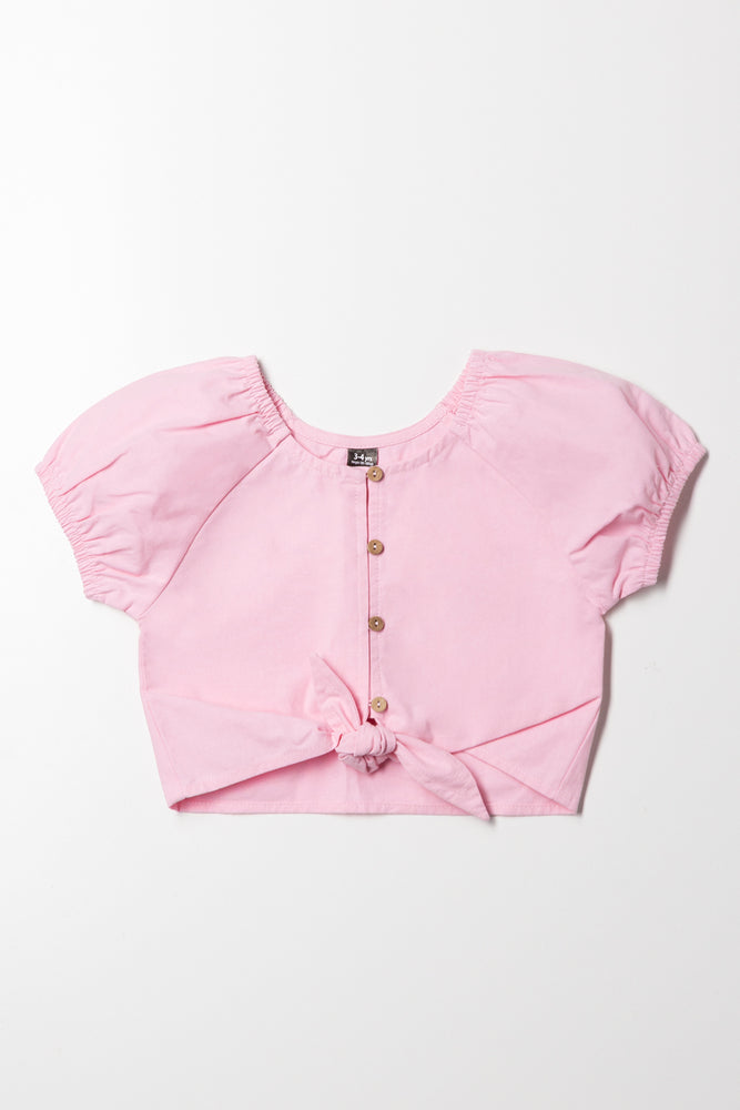 Front Tie Top Pink