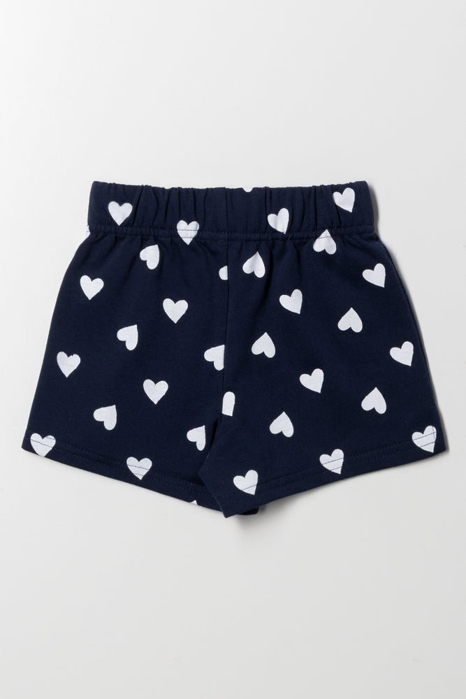 Heart Shorts Navy (2)