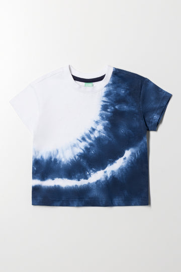 Tie Dye T-Shirt White And Blue