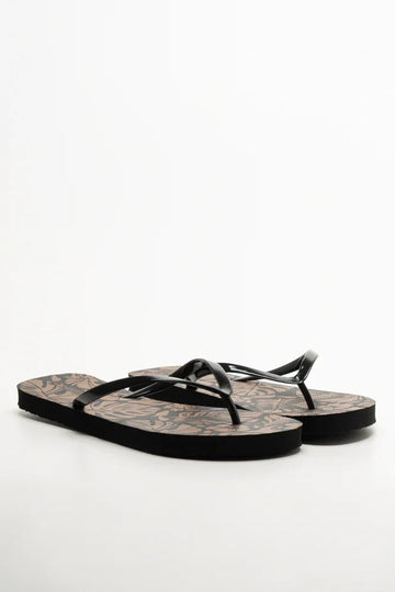Printed Flip Flops Black