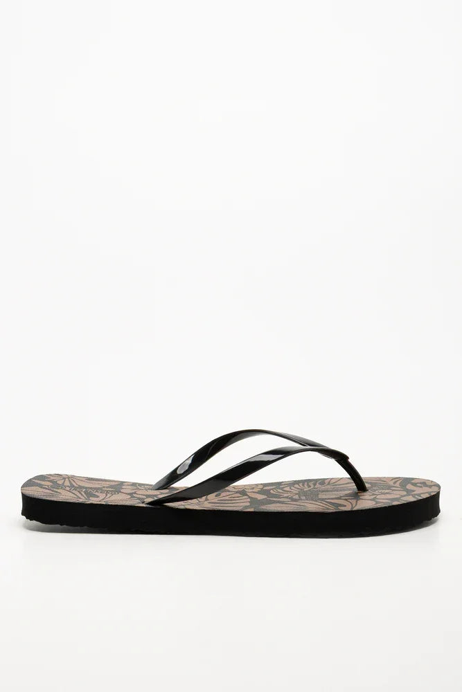 Printed Flip Flops Black (1)