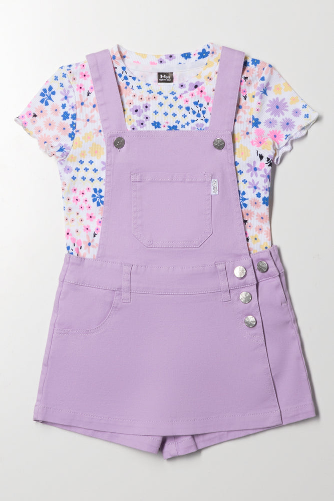 Ditsy Floral Skorts Dungaree Purple