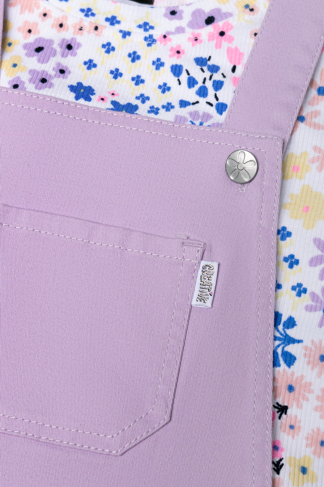 Ditsy Floral Skorts Dungaree Purple