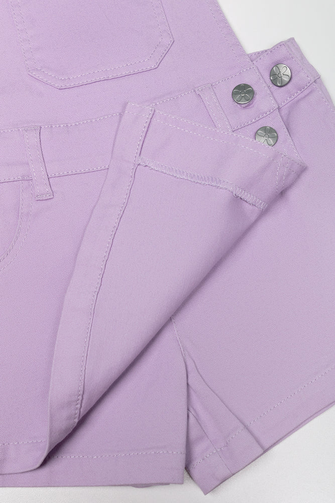 Ditsy Floral Skorts Dungaree Purple (2)