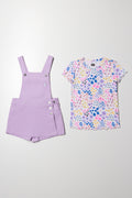 Ditsy Floral Skorts Dungaree Purple (3)