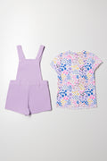 Ditsy Floral Skorts Dungaree Purple (4)