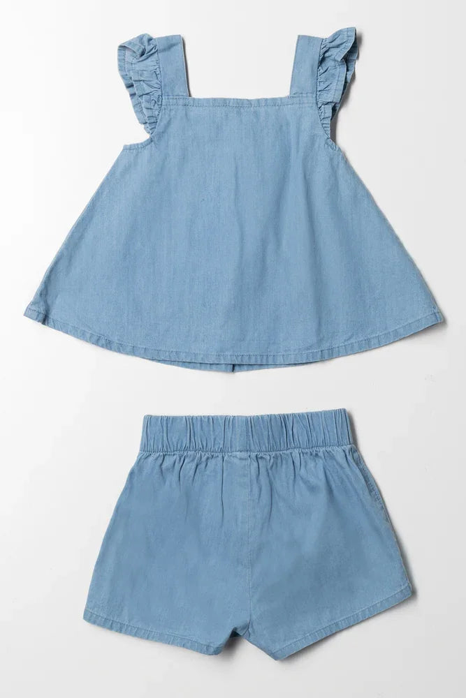 Denim Short Set Light Blue (3)