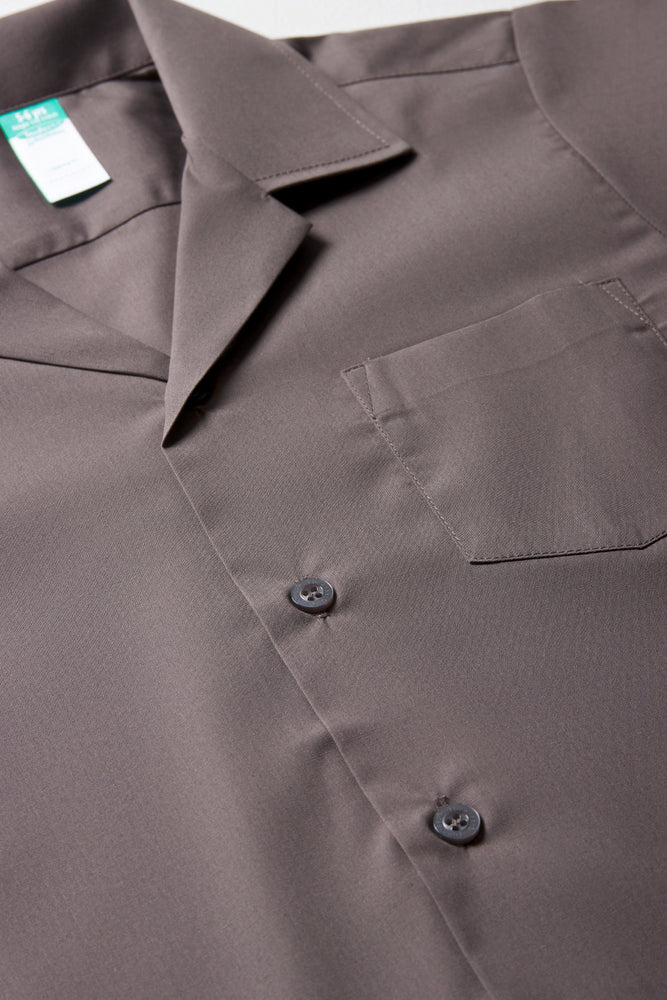 Unisex School Short Sleeve Open Neck Shirt Grey Toughees (1)