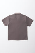 Unisex School Short Sleeve Open Neck Shirt Grey Toughees (2)
