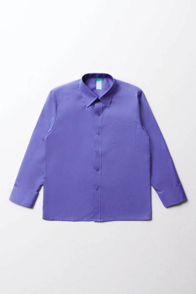 Unisex School Long Sleeve Collar Shirt Blue Toughees