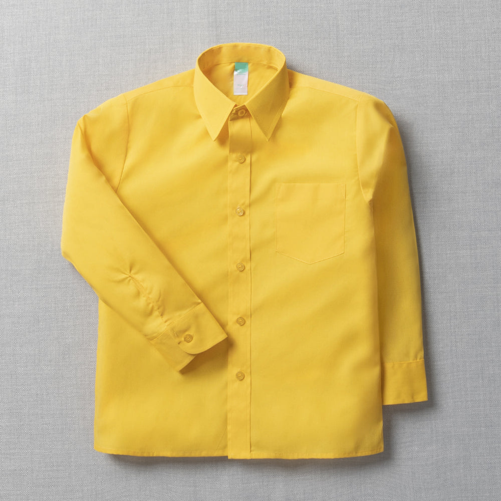 Unisex School Long Sleeve Collar Shirt Yellow Toughees (2)