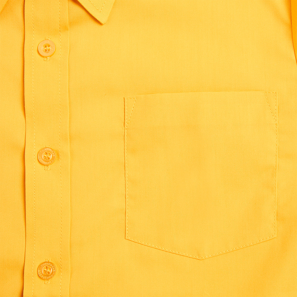 Unisex School Long Sleeve Collar Shirt Yellow Toughees (3)