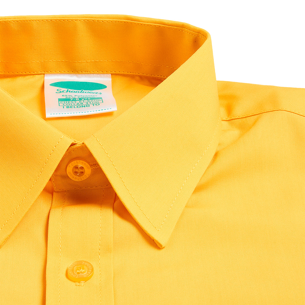 Unisex School Long Sleeve Collar Shirt Yellow Toughees (5)