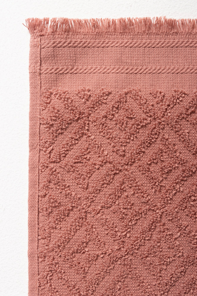 Textured Guest Towel Pink (1)