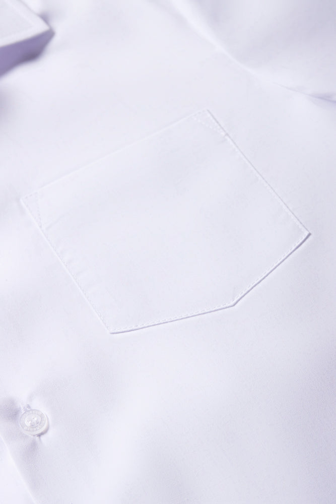 Unisex School Short Sleeve Open Neck Shirt White Toughees (2)