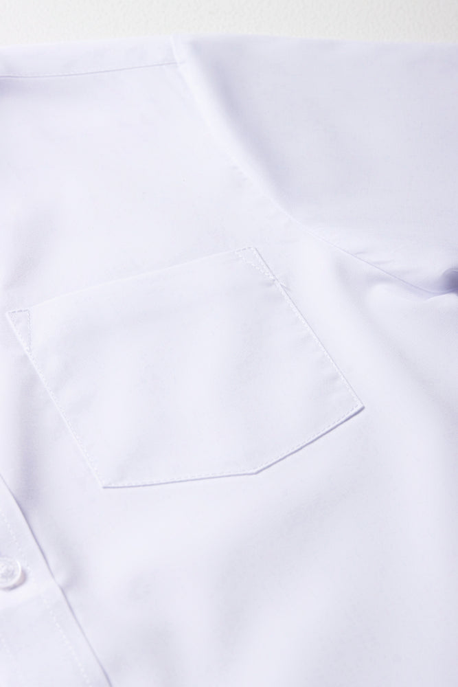 Unisex School Short Sleeve Collar Shirt White (3)