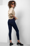 High Rise Skinny Denim Jeans Dark Blue (2)