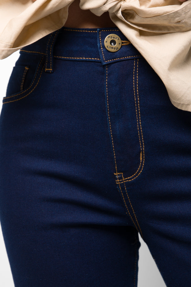 High Rise Skinny Denim Jeans Dark Blue (3)